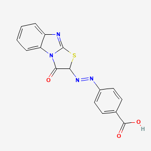 molecular formula C16H10N4O3S B12798613 4-[(E)-(3-Oxo-2,3-dihydro[1,3]thiazolo[3,2-a]benzimidazol-2-yl)diazenyl]benzoic acid CAS No. 21578-55-2