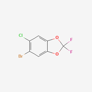 molecular formula C7H2BrClF2O2 B1279863 5-溴-6-氯-2,2-二氟苯并[d][1,3]二噁杂环戊烯 CAS No. 869188-52-3