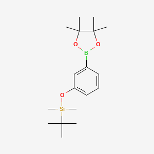 molecular formula C18H31BO3Si B1279864 Tert-butyldimethyl(3-(4,4,5,5-tetramethyl-1,3,2-dioxaborolan-2-yl)phenoxy)silane CAS No. 902120-00-7