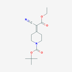 molecular formula C15H22N2O4 B1279868 Tert-butyl 4-(1-cyano-2-ethoxy-2-oxoethylidene)piperidine-1-carboxylate CAS No. 193537-11-0