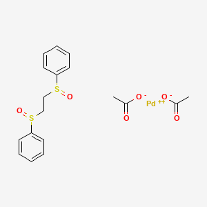 molecular formula C18H20O6PdS2 B1279874 1,2-双(苯基亚砜基)乙烷钯(II)醋酸盐 CAS No. 858971-43-4