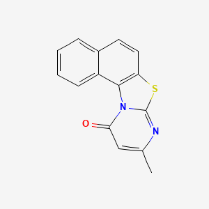 molecular formula C15H10N2OS B12798743 14-methyl-11-thia-13,17-diazatetracyclo[8.7.0.02,7.012,17]heptadeca-1(10),2,4,6,8,12,14-heptaen-16-one CAS No. 84038-90-4