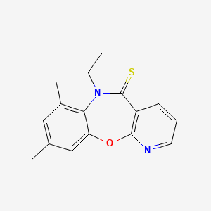 molecular formula C16H16N2OS B12798749 6-Ethyl-7,9-dimethyl-pyrido(2,3-b)(1,5)benzoxazepin-5(6H)-thione CAS No. 140413-24-7