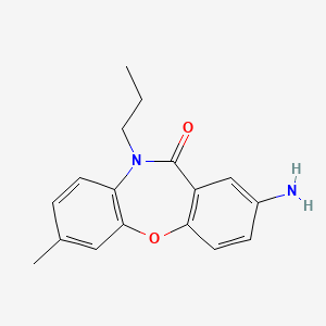 molecular formula C17H18N2O2 B12798750 2-Amino-7-methyl-10-propyl-dibenz(b,f)(1,4)oxazepin-11-(10H)-one CAS No. 140412-90-4