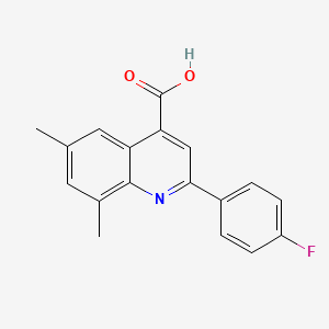 molecular formula C18H14FNO2 B12798754 2-(4-Fluorophenyl)-6,8-dimethylquinoline-4-carboxylic acid CAS No. 18060-35-0