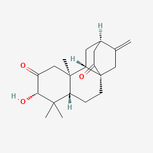 molecular formula C20H28O3 B12798769 Atis-16-ene-2,14-dione, 3-hydroxy-, (3alpha,5beta,8alpha,9beta,10alpha,12alpha)- CAS No. 136025-63-3