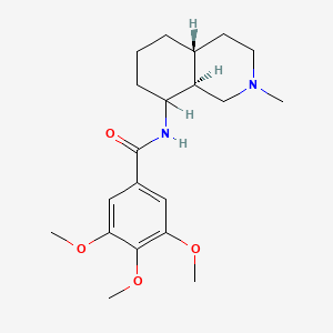 molecular formula C20H30N2O4 B12798805 Isoquinoline, decahydro-2-methyl-8-(3,4,5-trimethoxybenzamido)-, (E)- CAS No. 53525-88-5