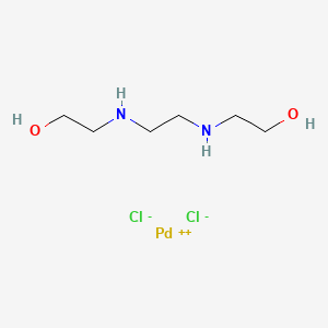 molecular formula C6H16Cl2N2O2Pd B12798999 Dichloro(2,2'-(1,2-ethanediyldiimino)bis(ethanol)-N,N')palladium CAS No. 88483-96-9