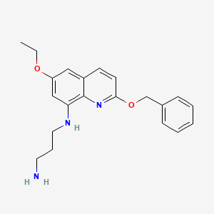 molecular formula C21H25N3O2 B12799006 N1-(2-(Benzyloxy)-6-ethoxy-8-quinolinyl)-1,3-propanediamine CAS No. 25515-17-7