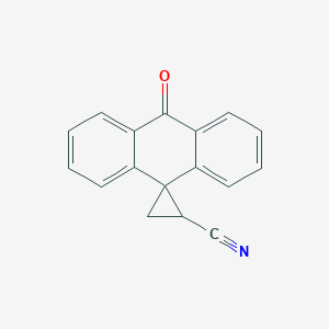 molecular formula C17H11NO B12799012 Spiro(anthracene-9(10H),1'-cyclopropane)-2'-carbonitrile, 10-oxo- CAS No. 21555-16-8