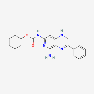 molecular formula C20H23N5O2 B12799018 Cyclohexyl (5-amino-1,2-dihydro-3-phenylpyrido(3,4-b)pyrazin-7-yl)carbamate CAS No. 87607-30-5