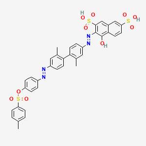 molecular formula C37H30N4O10S3 B12799049 Acid Red 111 free acid CAS No. 29128-77-6