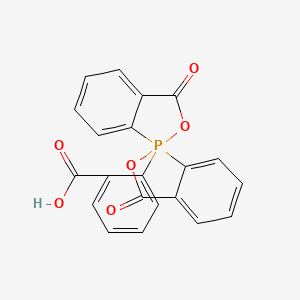 molecular formula C21H13O6P B12799118 Benzoic acid, 2-(3,3'-dioxo-1,1'-spirobi(2,1-benzoxaphosphol)-1(3'H,3H)-yl)- CAS No. 57322-20-0