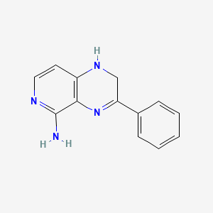 molecular formula C13H12N4 B12799180 Pyrido(3,4-b)pyrazin-5-amine, 1,2-dihydro-3-phenyl- CAS No. 87619-51-0