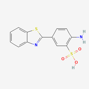 molecular formula C13H10N2O3S2 B12799208 2-Amino-5-(1,3-benzothiazol-2-yl)benzenesulfonic acid CAS No. 7251-45-8