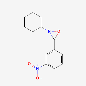 molecular formula C13H16N2O3 B12799212 2-Cyclohexyl-3-(3-nitrophenyl)oxaziridine CAS No. 23898-57-9