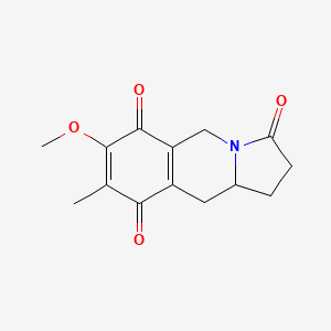 molecular formula C14H15NO4 B12799237 Pyrrolo(1,2-b)isoquinoline-3,6,9(5H)-trione, 1,2,10,10a-tetrahydro-7-methoxy-8-methyl- CAS No. 113361-39-0