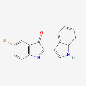 molecular formula C16H9BrN2O B12799261 3H-Indol-3-one, 5-bromo-2-(1H-indol-3-yl)- CAS No. 92967-81-2