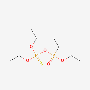 molecular formula C8H20O5P2S B12799292 Phosphonic acid, diethyl-, anhydride with diethyl phosphorothionate CAS No. 26263-51-4