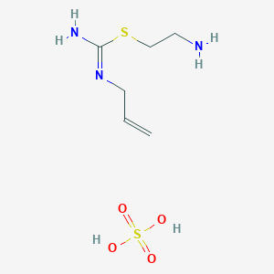 molecular formula C6H15N3O4S2 B12799305 Pseudourea, 2-thio-, 1-allyl-2-(2-aminoethyl)-, sulfate CAS No. 63679-63-0