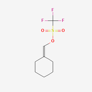 molecular formula C8H11F3O3S B12799310 Cyclohexylidenemethyl trifluoromethanesulfonate CAS No. 53282-32-9