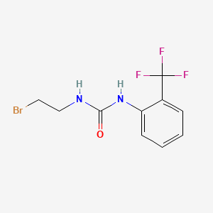 molecular formula C10H10BrF3N2O B12799319 Urea, 1-(2-bromoethyl)-3-(alpha,alpha,alpha-trifluoro-o-tolyl)- CAS No. 102434-37-7