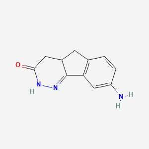 molecular formula C11H11N3O B12799354 2,4,4a,5-Tetrahydro-8-amino-3H-indeno(1,2-c)pyridazin-3-one CAS No. 114915-67-2