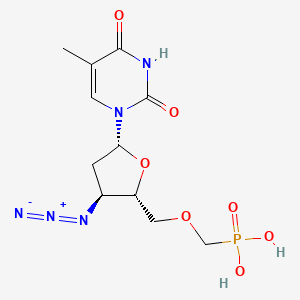molecular formula C11H16N5O7P B12799429 Thymidine, 3'-azido-3'-deoxy-5'-O-(phosphonomethyl)- CAS No. 124930-54-7