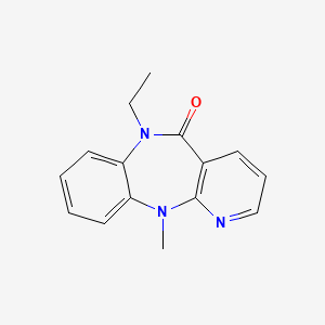 molecular formula C15H15N3O B12799436 N6-Ethyl-N11-methyl-6,11-dihydro-5H-pyrido(2,3-b)(1,5)benzodiazepin-5-one CAS No. 132686-84-1