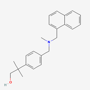 molecular formula C23H27NO B12799494 N-4-(2-Hydroxy-1,1-dimethylethyl)benzyl-N-methyl-L-naphthalenemethylamine CAS No. 1135693-69-4