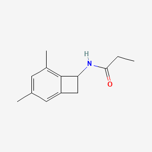 molecular formula C13H17NO B12799506 N-(3,5-Dimethylbicyclo(4.2.0)octa-1,3,5-trien-7-yl)propanamide CAS No. 33213-02-4