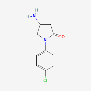 molecular formula C10H11ClN2O B1279960 4-氨基-1-(4-氯苯基)吡咯烷-2-酮 CAS No. 60655-93-8