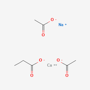 molecular formula C7H11CaNaO6 B12799603 Propanoic acid, sodium salt, mixt. with calcium diacetate CAS No. 89087-69-4