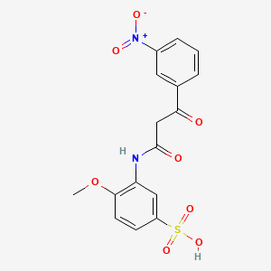 molecular formula C16H14N2O8S B12799624 Sodium 4-methoxy-3-((3-(3-nitrophenyl)-1,3-dioxopropyl)amino)benzenesulphonate CAS No. 94134-37-9