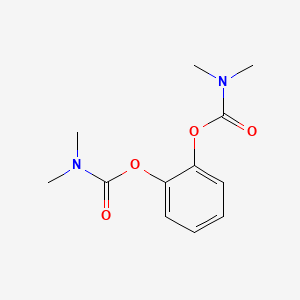 molecular formula C12H16N2O4 B12799625 Benzene, 1,2-bis(dimethylcarbamyloxy)- CAS No. 63884-50-4