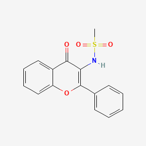 molecular formula C16H13NO4S B12799670 N-(4-Oxo-2-phenyl-4H-chromen-3-yl)methanesulfonamide CAS No. 6959-92-8