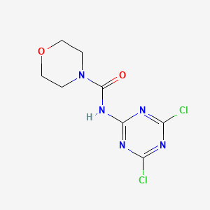 molecular formula C8H9Cl2N5O2 B12799678 N-(4,6-Dichloro-1,3,5-triazin-2-yl)-4-morpholinecarboxamide CAS No. 5180-96-1