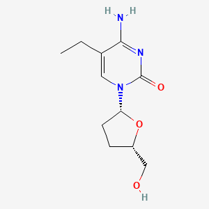 molecular formula C11H17N3O3 B12799787 Cytidine, 2',3'-dideoxy-5-ethyl- CAS No. 192572-12-6