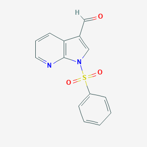 molecular formula C14H10N2O3S B127998 1-(Phenylsulfonyl)-1H-pyrrolo[2,3-b]pyridine-3-carbaldehyde CAS No. 155819-08-2