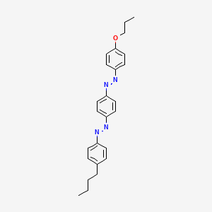 molecular formula C25H28N4O B12799829 Diazene, (4-((4-butylphenyl)azo)phenyl)(4-propoxyphenyl)-, (E,E)- CAS No. 162320-00-5
