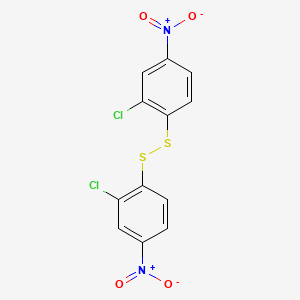 molecular formula C12H6Cl2N2O4S2 B12799843 (3-Chloro-4-((2-chloro-4-(hydroxy(oxido)amino)phenyl)dithio)phenyl)(hydroxy)azane oxide CAS No. 20201-04-1