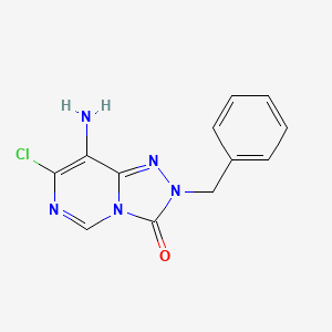 molecular formula C12H10ClN5O B12799869 8-Amino-2-benzyl-7-chloro-[1,2,4]triazolo[4,3-c]pyrimidin-3-one CAS No. 15128-97-9