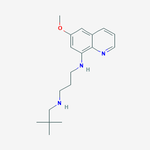 molecular formula C18H27N3O B12799930 N(1)-(6-Methoxy-8-quinolinyl)-N(3)-neopentyl-1,3-propanediamine CAS No. 6633-09-6