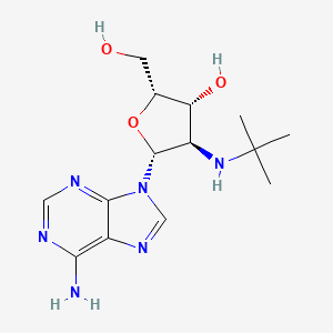 molecular formula C14H22N6O3 B12799937 9H-Purin-6-amine, 9-(2-deoxy-2-((1,1-dimethylethyl)amino)-beta-D-xylofuranosyl)- CAS No. 134934-97-7