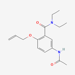 molecular formula C16H22N2O3 B12799988 Benzamide, 5-acetamido-2-allyloxy-N,N-diethyl- CAS No. 6525-22-0