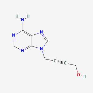 molecular formula C9H9N5O B12800038 9-(4-Hydroxy-2-butyn)-adenine CAS No. 114978-79-9