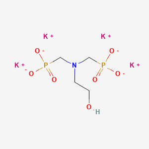 molecular formula C4H9K4NO7P2 B12800055 Tetrapotassium (((2-hydroxyethyl)imino)bis(methylene))bisphosphonate CAS No. 84697-01-8