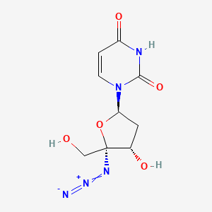 molecular formula C9H11N5O5 B12800091 Uridine, 4'-azido-2'-deoxy- CAS No. 130108-75-7