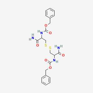 molecular formula C22H26N4O6S2 B12800102 Benzyl 2-amino-1-(((3-amino-2-(((benzyloxy)carbonyl)amino)-3-oxopropyl)dithio)methyl)-2-oxoethylcarbamate CAS No. 7249-75-4