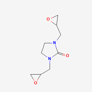 molecular formula C9H14N2O3 B12800111 1,3-Bis[(oxiran-2-yl)methyl]imidazolidin-2-one CAS No. 15336-78-4